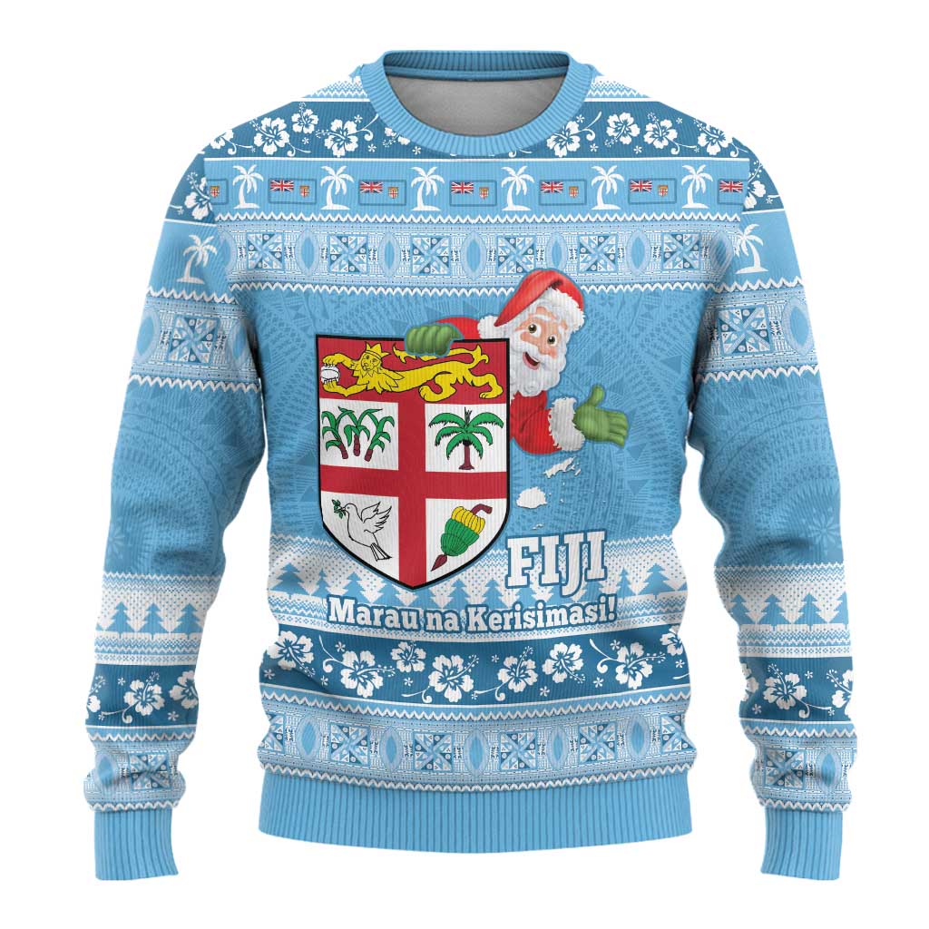 Fiji Christmas Ugly Christmas Sweater Fijian Masi Marau na Kerisimasi! - Blue LT14 - Polynesian Pride