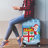 Fiji Christmas Luggage Cover Fijian Masi Marau na Kerisimasi! - Blue LT14 - Polynesian Pride