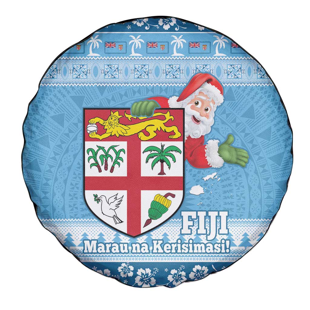 Fiji Christmas Spare Tire Cover Fijian Masi Marau na Kerisimasi! - Blue LT14 - Polynesian Pride