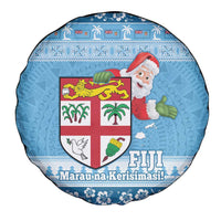 Fiji Christmas Spare Tire Cover Fijian Masi Marau na Kerisimasi! - Blue LT14 - Polynesian Pride