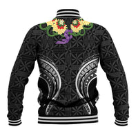 Black Tonga Ngatu Kahoa Lei Baseball Jacket LT14 - Polynesian Pride