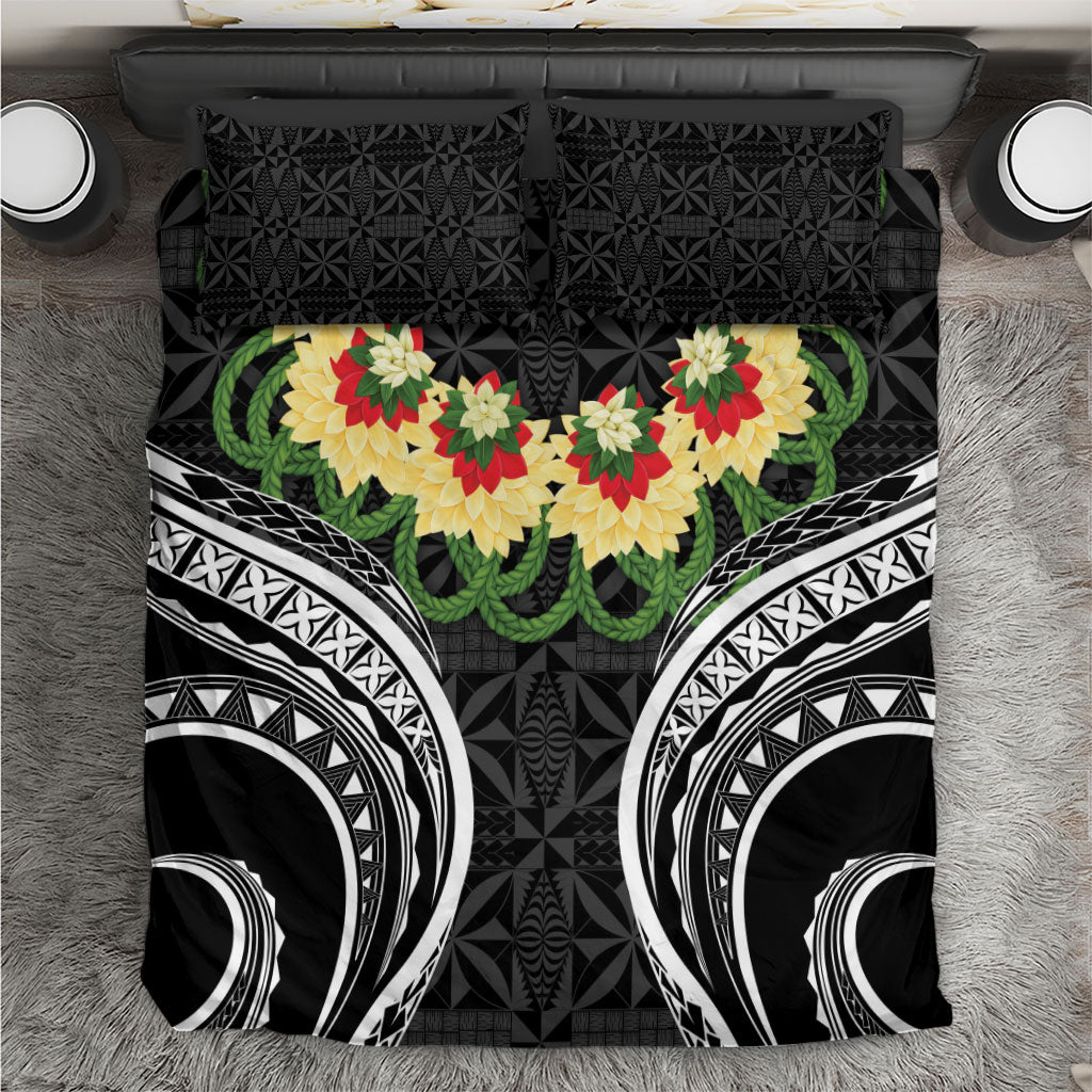 Black Tonga Ngatu Kahoa Lei Bedding Set LT14 Black - Polynesian Pride
