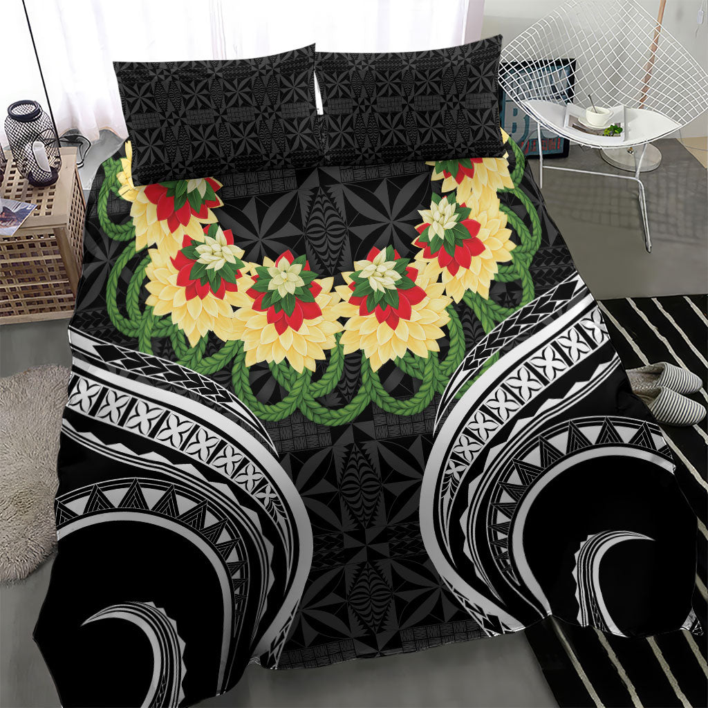 Black Tonga Ngatu Kahoa Lei Bedding Set LT14 - Polynesian Pride