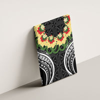 Black Tonga Ngatu Kahoa Lei Canvas Wall Art LT14 - Polynesian Pride