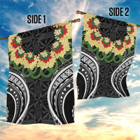 Black Tonga Ngatu Kahoa Lei Garden Flag LT14 - Polynesian Pride