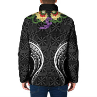 Black Tonga Ngatu Kahoa Lei Padded Jacket LT14 - Polynesian Pride