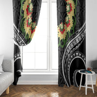 Black Tonga Ngatu Kahoa Lei Window Curtain LT14 - Polynesian Pride