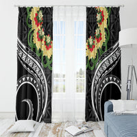 Black Tonga Ngatu Kahoa Lei Window Curtain LT14 - Polynesian Pride