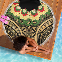 Grunge Gold Tonga Ngatu Kahoa Lei Beach Blanket LT14 - Polynesian Pride