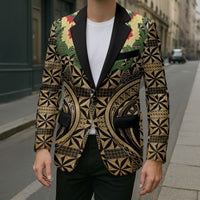 Grunge Gold Tonga Ngatu Kahoa Lei Blazer