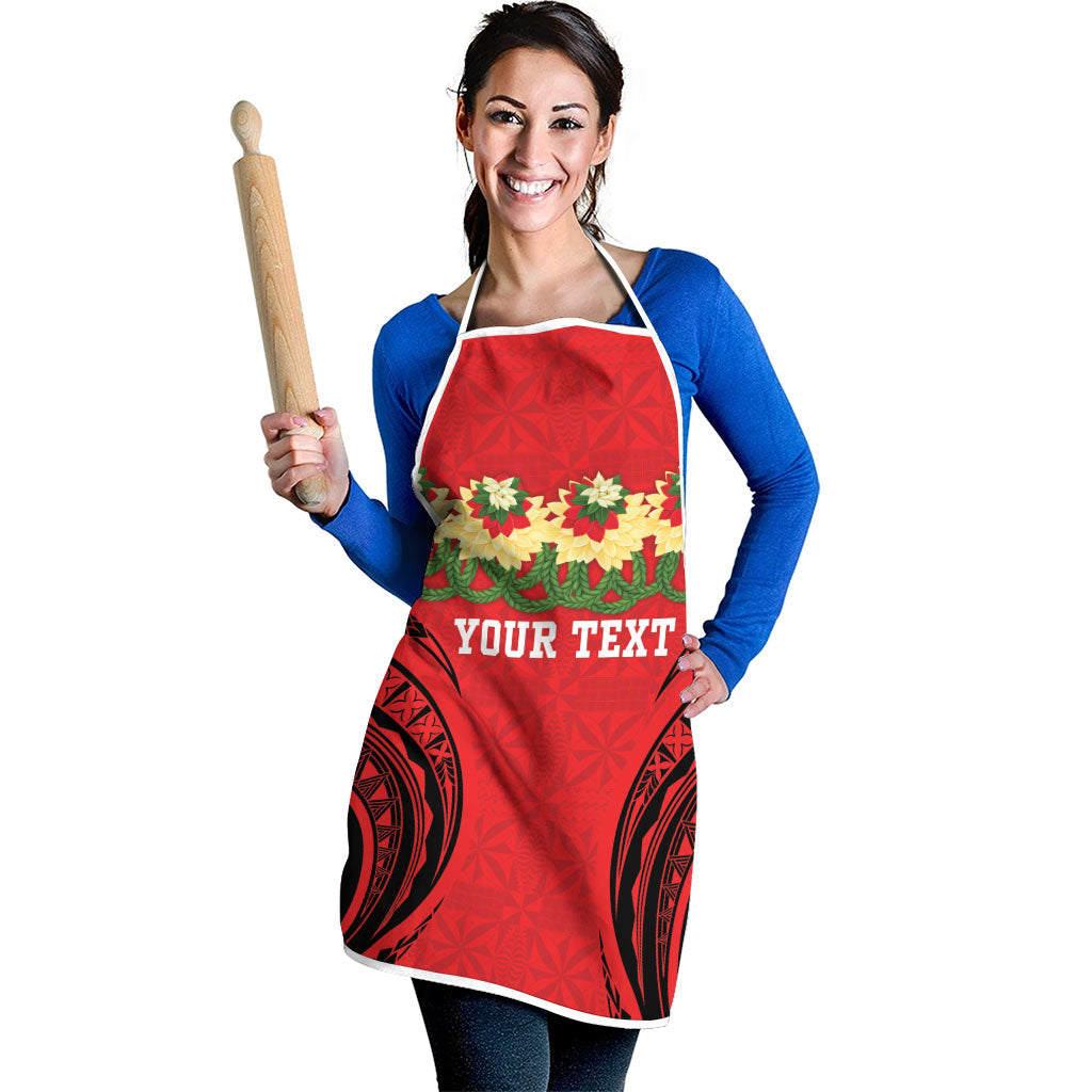 Personalised Red Tonga Ngatu Kahoa Lei Apron LT14 - Polynesian Pride
