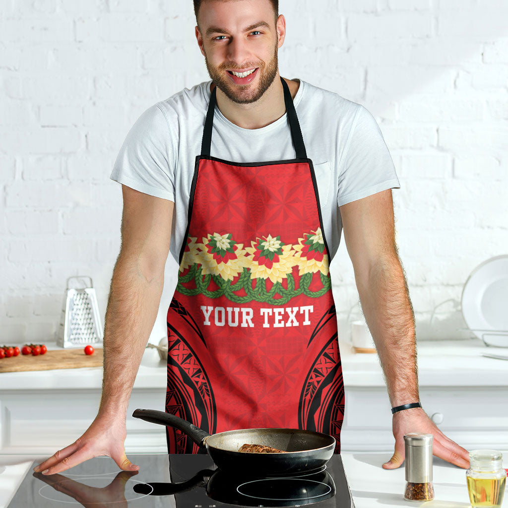 Personalised Red Tonga Ngatu Kahoa Lei Apron LT14 - Polynesian Pride