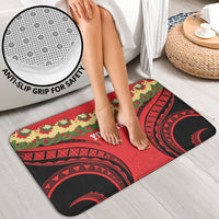 Personalised Red Tonga Ngatu Kahoa Lei Bathroom Set LT14 - Polynesian Pride