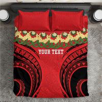 Personalised Red Tonga Ngatu Kahoa Lei Bedding Set