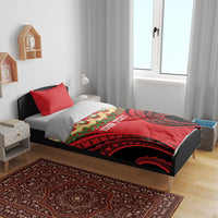 Personalised Red Tonga Ngatu Kahoa Lei Bedding Set