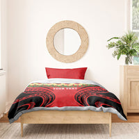 Personalised Red Tonga Ngatu Kahoa Lei Bedding Set