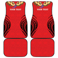 Personalised Red Tonga Ngatu Kahoa Lei Car Mats LT14 - Polynesian Pride