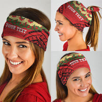 Personalised Red Tonga Ngatu Kahoa Lei Neck Gaiter LT14 - Polynesian Pride