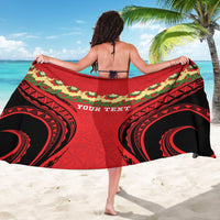 Personalised Red Tonga Ngatu Kahoa Lei Sarong LT14 - Polynesian Pride