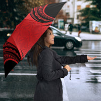 Personalised Red Tonga Ngatu Kahoa Lei Umbrella LT14 - Polynesian Pride