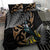 Aotearoa Kowhai Tui Bird Bedding Set Maori Ngaru With Silver Fern