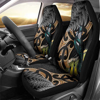 Aotearoa Kowhai Tui Bird Car Seat Cover Maori Ngaru With Silver Fern LT14 - Polynesian Pride
