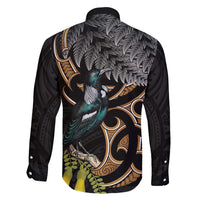 Aotearoa Kowhai Tui Bird Family Matching Puletasi and Hawaiian Shirt Maori Ngaru With Silver Fern LT14 - Polynesian Pride