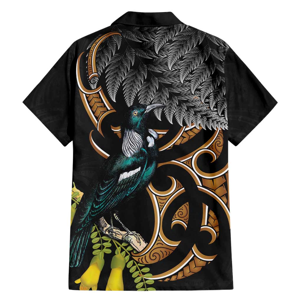 Aotearoa Kowhai Tui Bird Hawaiian Shirt Maori Ngaru With Silver Fern LT14 - Polynesian Pride