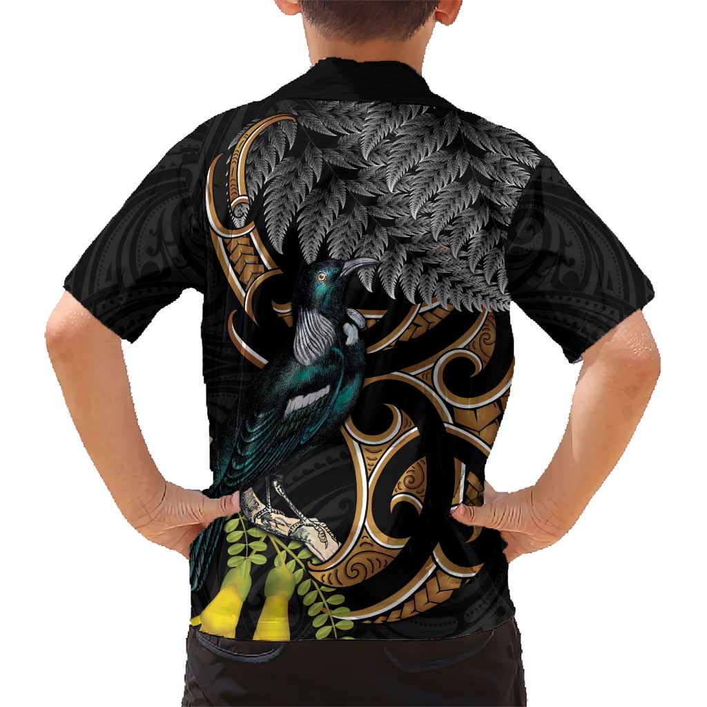 Aotearoa Kowhai Tui Bird Hawaiian Shirt Maori Ngaru With Silver Fern LT14 - Polynesian Pride