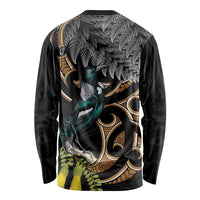 Aotearoa Kowhai Tui Bird Long Sleeve Shirt Maori Ngaru With Silver Fern