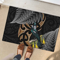 Aotearoa Kowhai Tui Bird Rubber Doormat Maori Ngaru With Silver Fern LT14 - Polynesian Pride