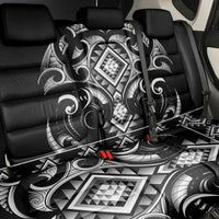 Black Ngaru Taniko With Aotearoa Maori Tattoo Back Car Seat Cover