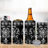 Black Ngaru Taniko With Aotearoa Maori Tattoo 4 in 1 Can Cooler Tumbler LT14 - Polynesian Pride