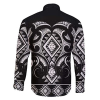 Black Ngaru Taniko With Aotearoa Maori Tattoo Family Matching Tank Maxi Dress and Hawaiian Shirt LT14 - Polynesian Pride
