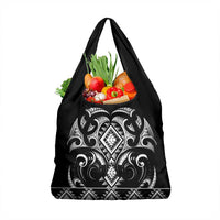 Black Ngaru Taniko With Aotearoa Maori Tattoo Grocery Bag LT14 1-pack One Size Black - Polynesian Pride