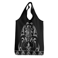Black Ngaru Taniko With Aotearoa Maori Tattoo Grocery Bag LT14 - Polynesian Pride