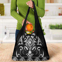 Black Ngaru Taniko With Aotearoa Maori Tattoo Grocery Bag LT14 - Polynesian Pride