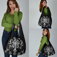 Black Ngaru Taniko With Aotearoa Maori Tattoo Grocery Bag LT14 - Polynesian Pride