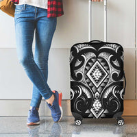 Black Ngaru Taniko With Aotearoa Maori Tattoo Luggage Cover LT14 - Polynesian Pride