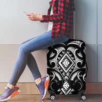 Black Ngaru Taniko With Aotearoa Maori Tattoo Luggage Cover LT14 - Polynesian Pride