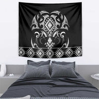 Black Ngaru Taniko With Aotearoa Maori Tattoo Tapestry LT14 - Polynesian Pride