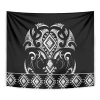 Black Ngaru Taniko With Aotearoa Maori Tattoo Tapestry LT14 - Polynesian Pride