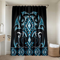 Blue Ngaru Taniko With Aotearoa Maori Tattoo Bathroom Set - Polynesian Pride