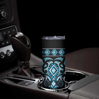 Blue Ngaru Taniko With Aotearoa Maori Tattoo Skinny Tumbler LT14 - Polynesian Pride