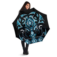 Blue Ngaru Taniko With Aotearoa Maori Tattoo Umbrella LT14 - Polynesian Pride