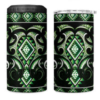 Green Ngaru Taniko With Aotearoa Maori Tattoo 4 in 1 Can Cooler Tumbler LT14 One Size: 16 oz Green - Polynesian Pride
