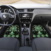 Green Ngaru Taniko With Aotearoa Maori Tattoo Car Mats
