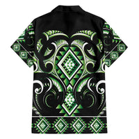 Green Ngaru Taniko With Aotearoa Maori Tattoo Family Matching Summer Maxi Dress and Hawaiian Shirt LT14 - Polynesian Pride