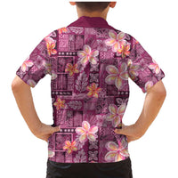 Pink Hawaii Plumeria With Tropical Flowers Motifs Family Matching Mermaid Dress and Hawaiian Shirt LT14 - Polynesian Pride