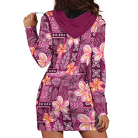 Pink Hawaii Plumeria With Tropical Flowers Motifs Hoodie Dress LT14 - Polynesian Pride